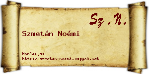 Szmetán Noémi névjegykártya