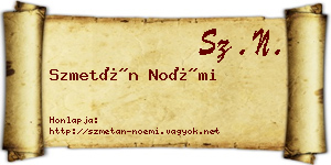 Szmetán Noémi névjegykártya